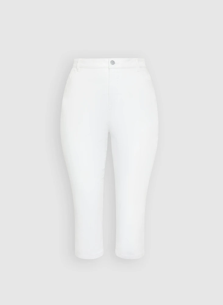 Crochet Trim Denim Capris