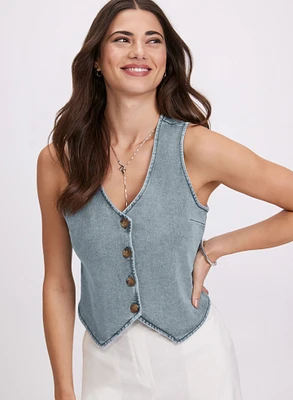 Button-Down Denim Vest