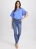 Patch Pocket Straight-Leg Jeans