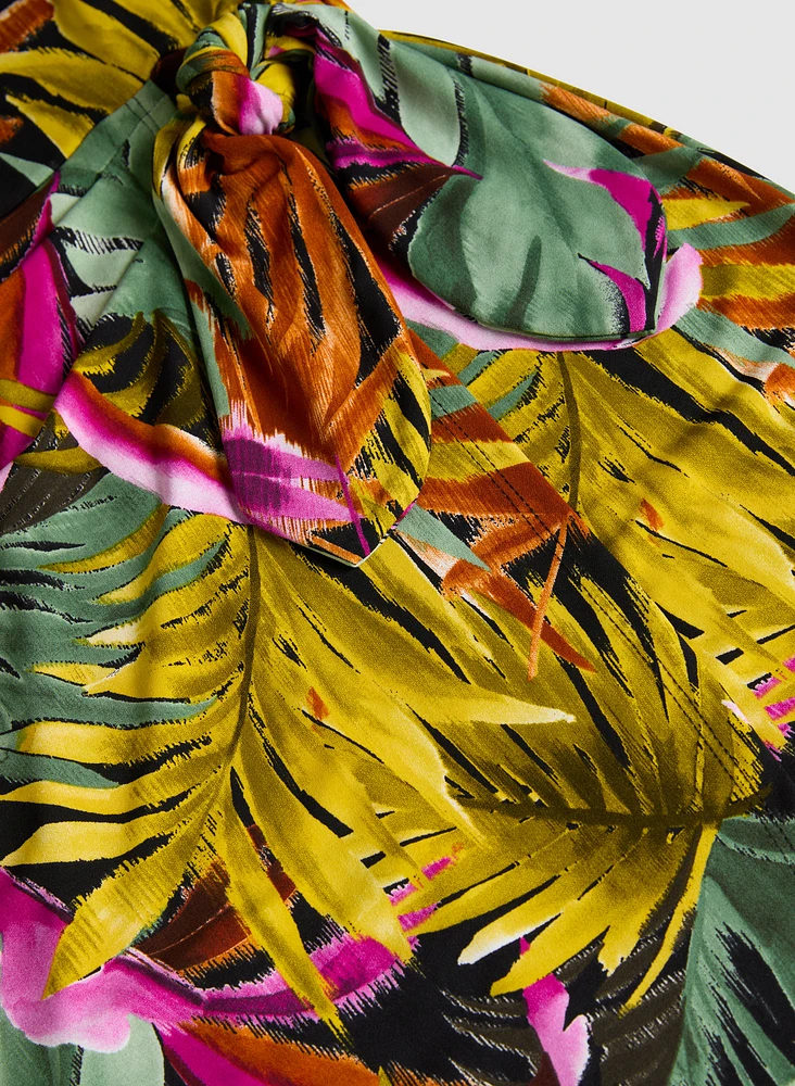 Robe à motif tropical