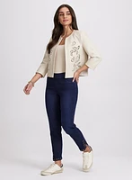 Embroidered Vegan Leather Jacket
