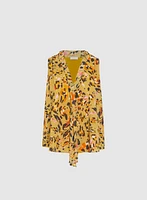 Blouse léopard à effet cravate