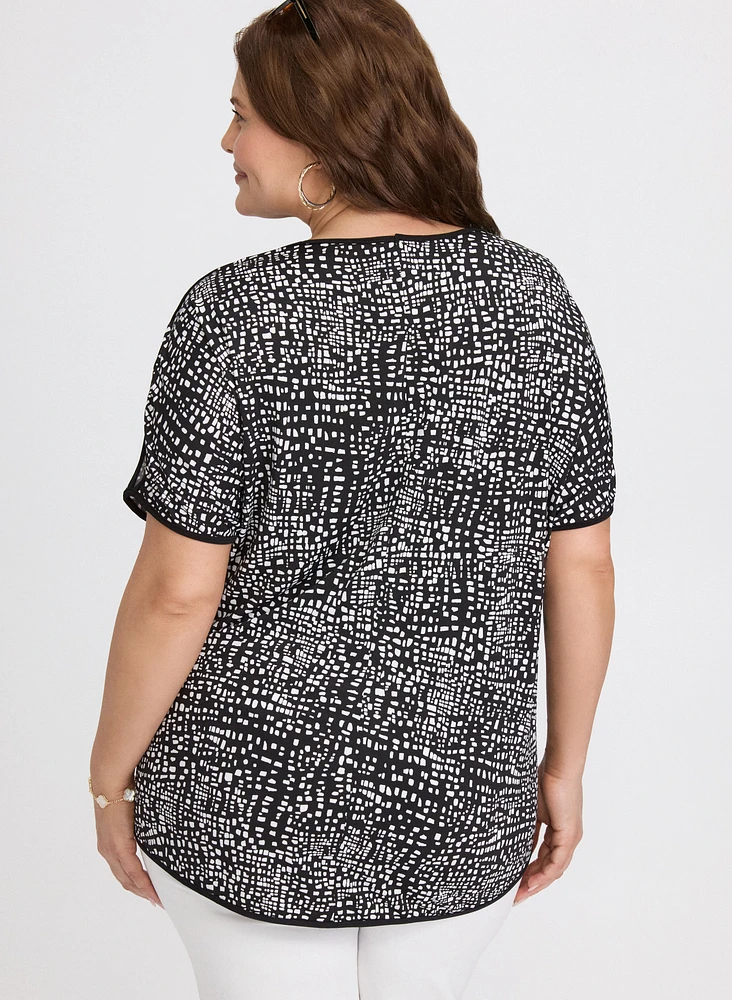 Geometric Cold-Shoulder Top