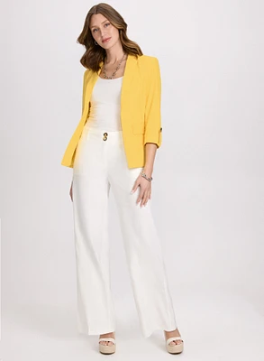 Blazer en mélange de lin et pantalon Olivia