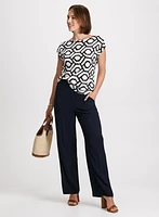 Scoop Neck Geometric Print Top