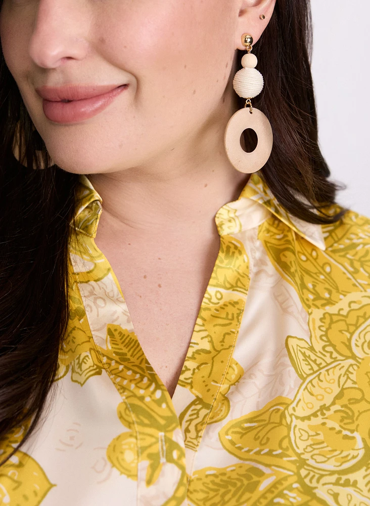 Tiered Wood Earrings
