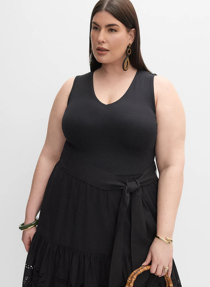 Melanie Lyne - Robe maxi brodée en coton