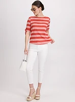 Striped Short Sleeve Sweater