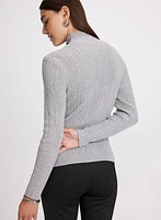 Ribbed Knit Sequined Sweater