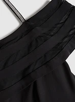 Off-Shoulder Sheer Panel Dress