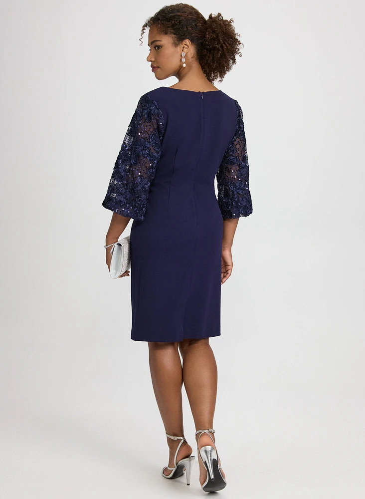 Robe avec détails dentelle et paillettes