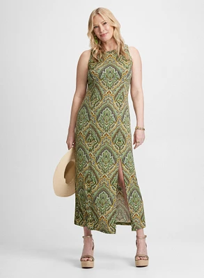 Paisley Slit-Front Dress