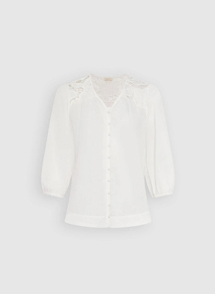 Blouse à détails en dentelle