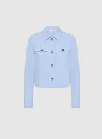 Short Embossed Button Jacket
