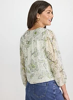 Floral Tied Hem Blouse