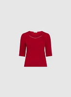 Rhinestone Trim Sweater