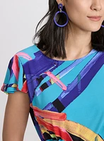 Abstract Flutter Sleeve Top