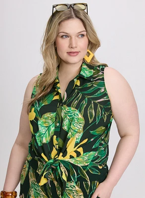 Palm Print Blouse