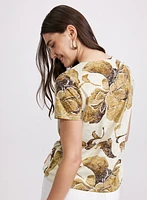 Floral Rhinestone T-Shirt