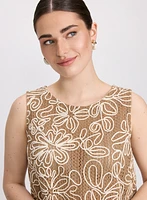 Embroidered Open Knit Top
