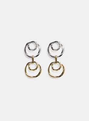 Boucles d'oreilles pendantes à anneaux étagés