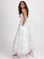 Robe florale à dos lac