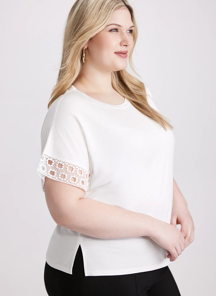 Eyelet Trim T-Shirt