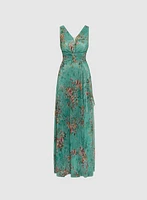 Plissé Floral Dress