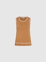 Contrast Trim Knit Tank Top