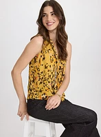 Blouse léopard à effet cravate