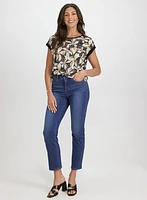 Floral Cap Sleeve T-Shirt