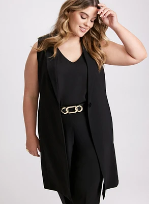 Veste longue sans manches