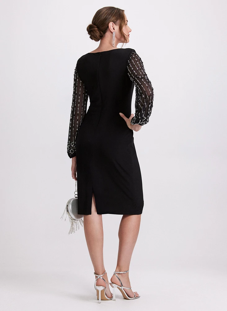 Beaded Sleeve Dress