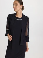 Rhinestone Embellished Jacket & Dress Set