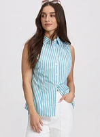 Striped Sleeveless Blouse