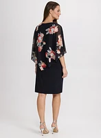 Chiffon Floral Pocho & Jersey Dress