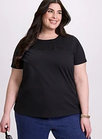 Cut-Out Script T-Shirt