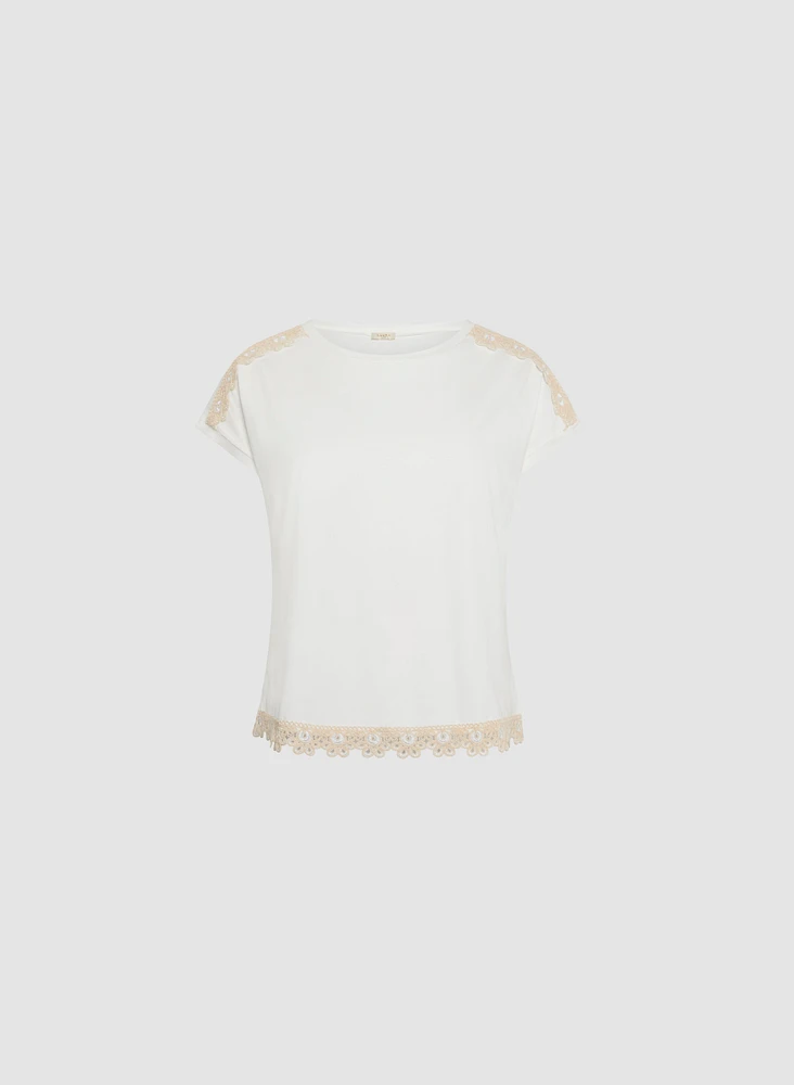 Crochet Trim T-Shirt