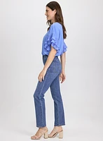 Patch Pocket Straight-Leg Jeans