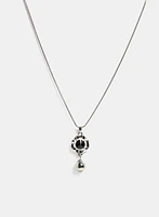 Faceted Stone & Tiered Pendant Necklace