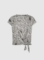 T-shirt à motif de feuilles