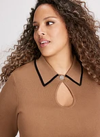 Keyhole Detail Polo Sweater