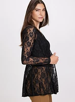 Sheer Lace Cover-Up Top