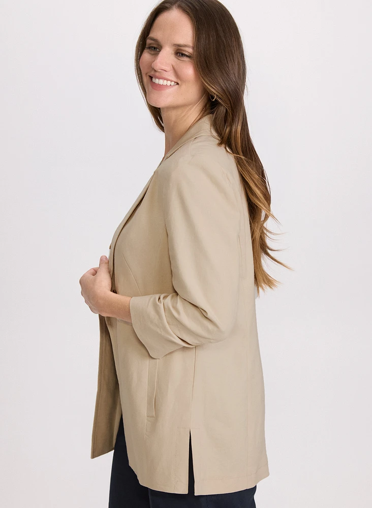 Linen-Blend Blazer