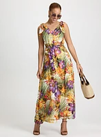 Tropical Print Maxi Dress