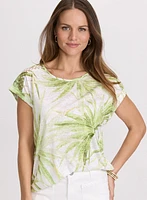Tropical Crochet Detail T-Shirt