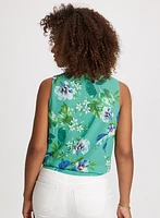 Floral Print Tied-Hem Blouse