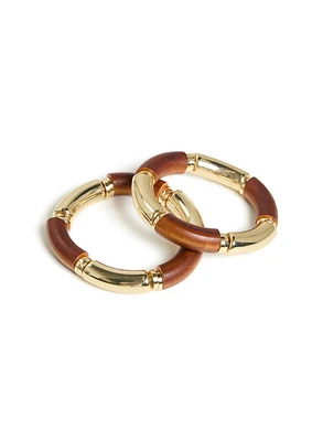 Mixed Insert Stretch Bangle Bracelets