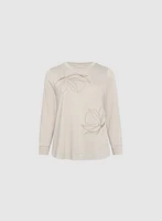 Floral Embroidery Long Sleeve Top