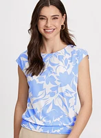 Floral Print Cap Sleeve Top